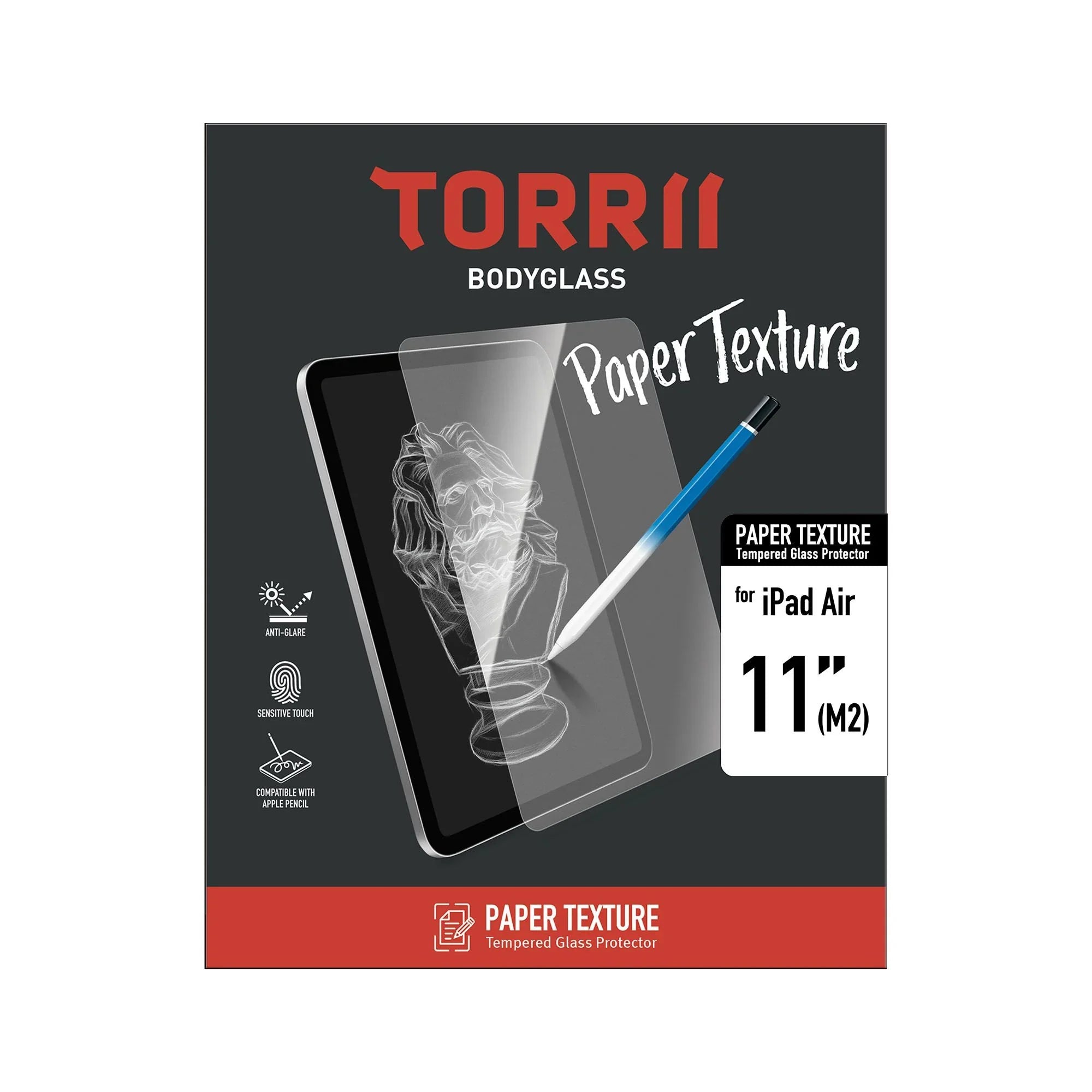 Torrii Bodyglass iPad Air 11 (M3 & M2) Screen Protector - Paper Texture - Tashqila Torrii Bodyglass iPad Air 11 (M3 & M2) Screen Protector - Paper Texture - Tashqila
